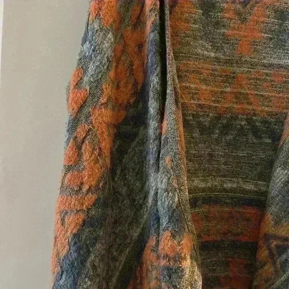 INC International Concepts Large Modern Chic Bitter Orange Fringe Cardigan Vest - Picture 2 of 4